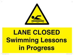 LANE CLOSED Swimming Lessons in Progress
